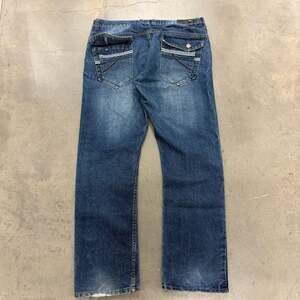 City Ink Bootcut Jeans Blue Wash Size 38 Men’s Distressed Denim